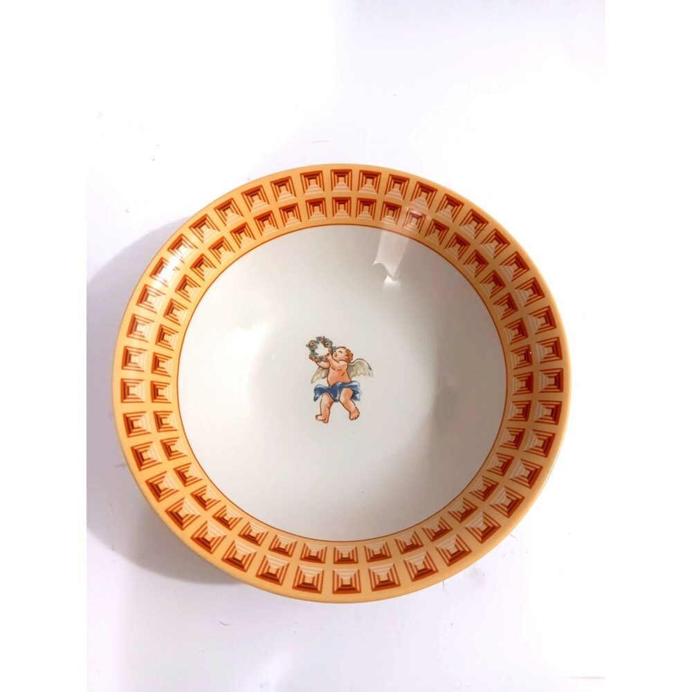 Fritz and Floyd 1995 Cherubs Omnibus Stonewear Serving Bowl Made In Indonesia